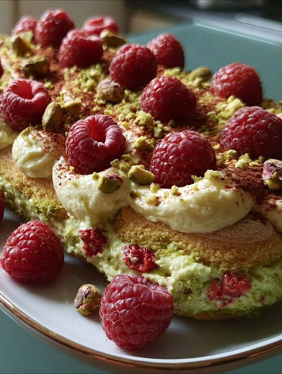 Tiramisu pistache framboises facile et rapide
