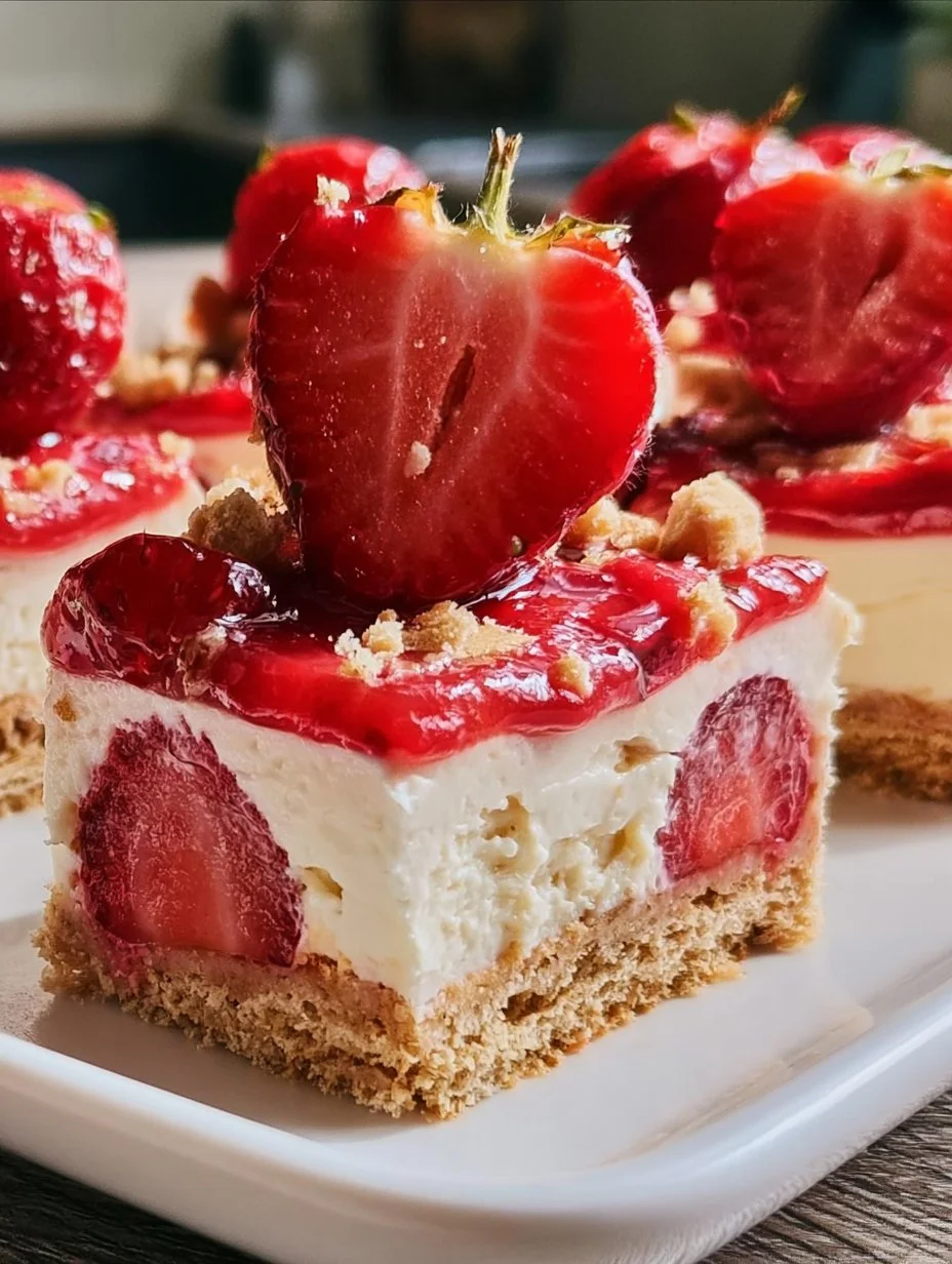 Barres cheesecake aux fraises