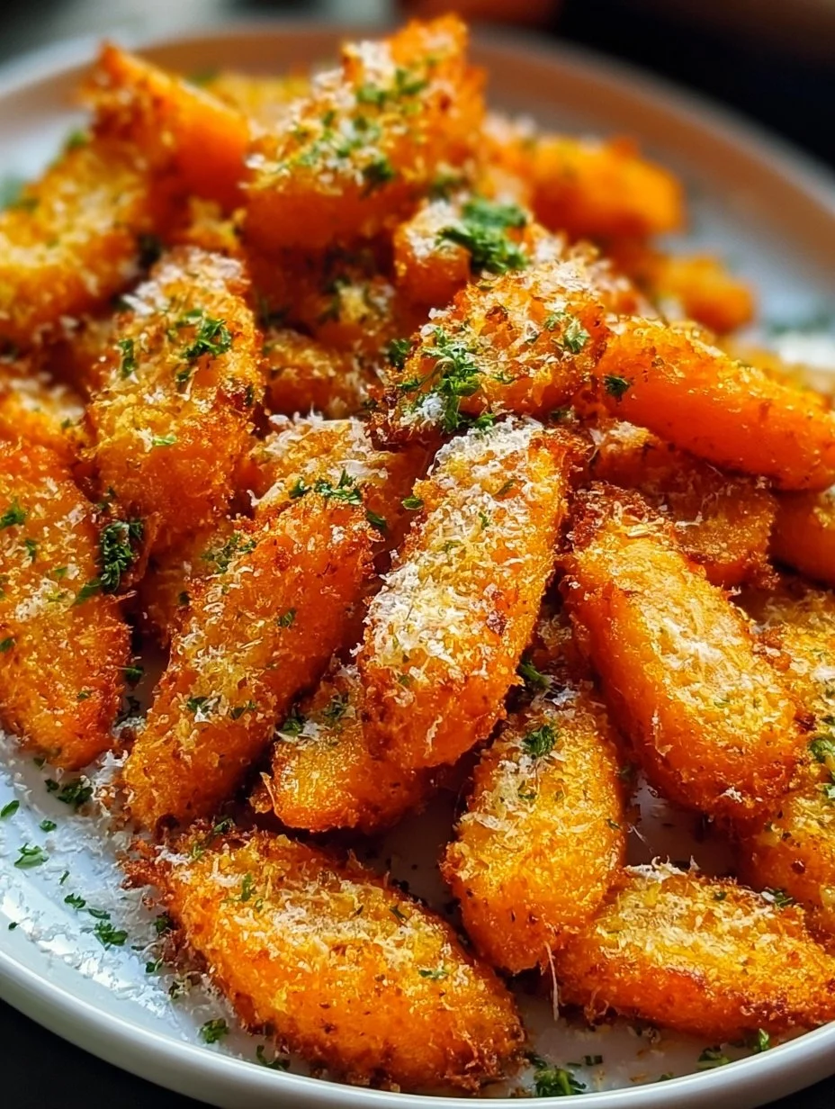 Carottes écrasées croustillantes au four