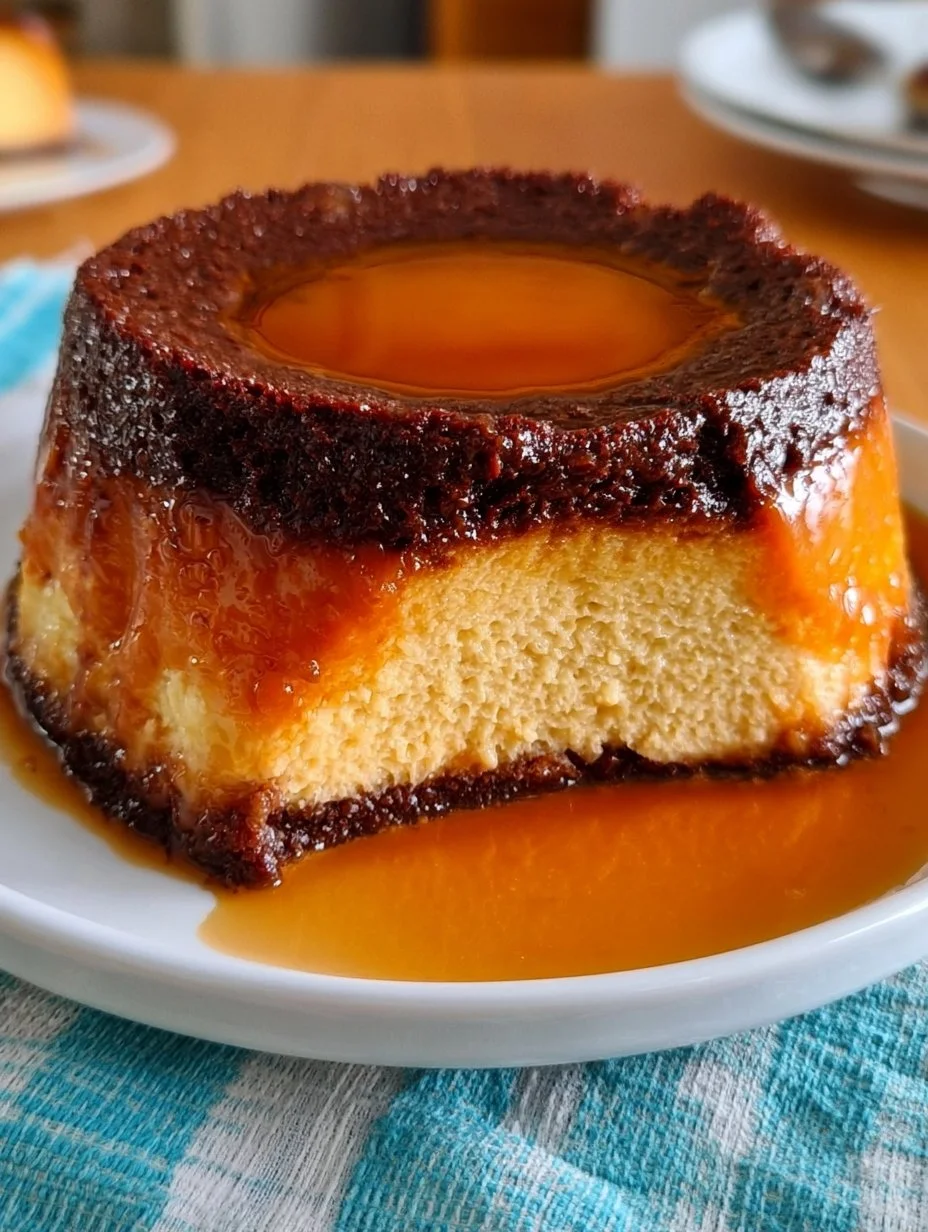 Gâteau Flan Caramel & Chocolat