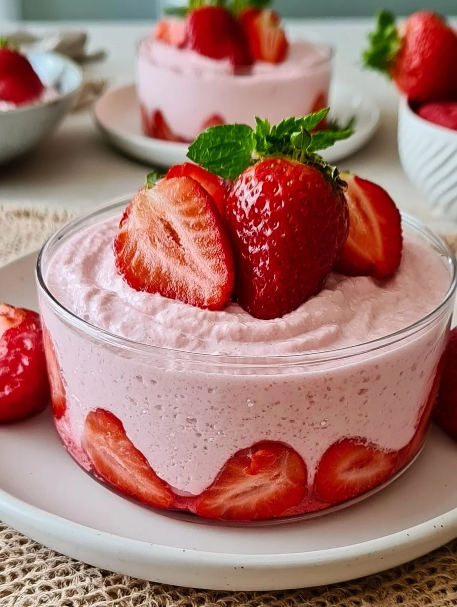 Mousse de fraise légère