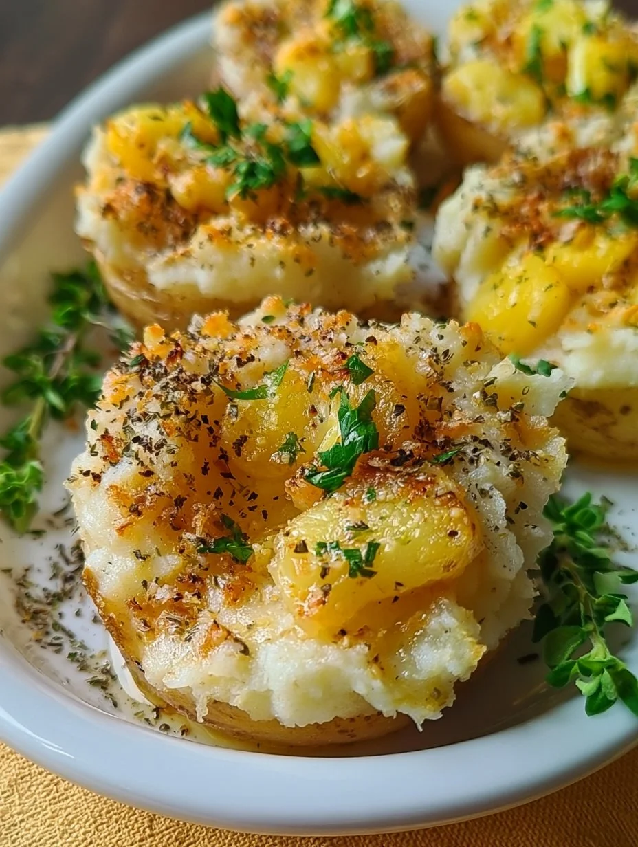 Pommes de terre écrasées croustillantes à l’ail et au parmesan