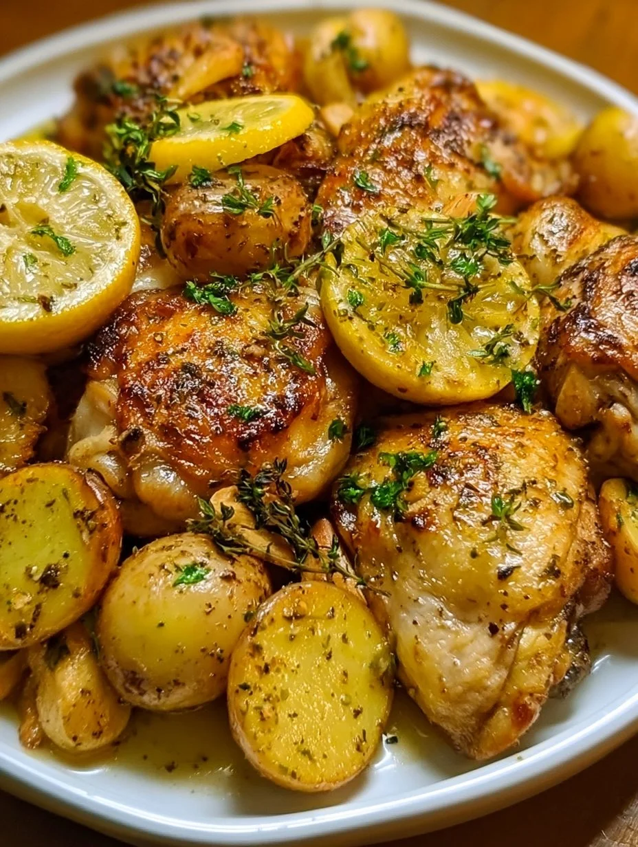 Poulet citron grec avec pommes de terre nouvelles